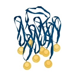 Pack x100 Medallas Premio Imitacin Oro 5cm Ftbol Basketball Hockey