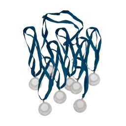 Pack x 20 Medallas Premio Imitacin Plata 5cm Ftbol Basketball Hockey