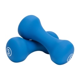 Set de 2 Mancuernas 3kg Azul Recubiertas en Neopreno - Liveup LS200203BU
