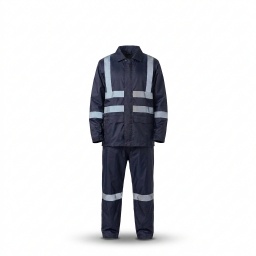 Traje Impermeable Oxford/PVC para Hombre - Chaqueta y Pantal�n Azul - Uso Industrial, Trabajo, Delivery y Transporte